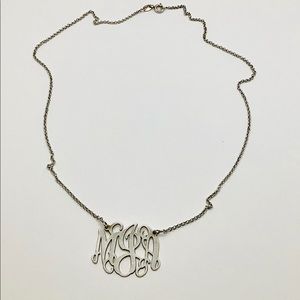 Monogram Initial Necklace MGA Sterling Silver 925 18” 5.00g